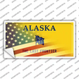 Alaska Half American Flag Novelty Sticker Decal