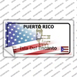 Puerto Rico with American Flag Novelty Sticker Decal