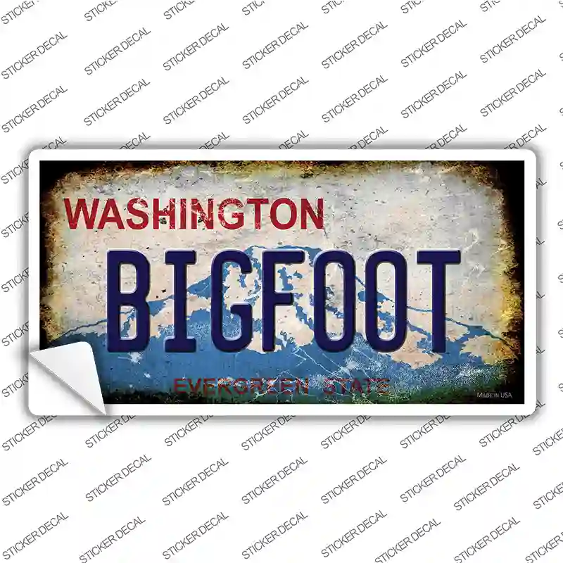 Bigfoot Washington Rusty Novelty Sticker Decal