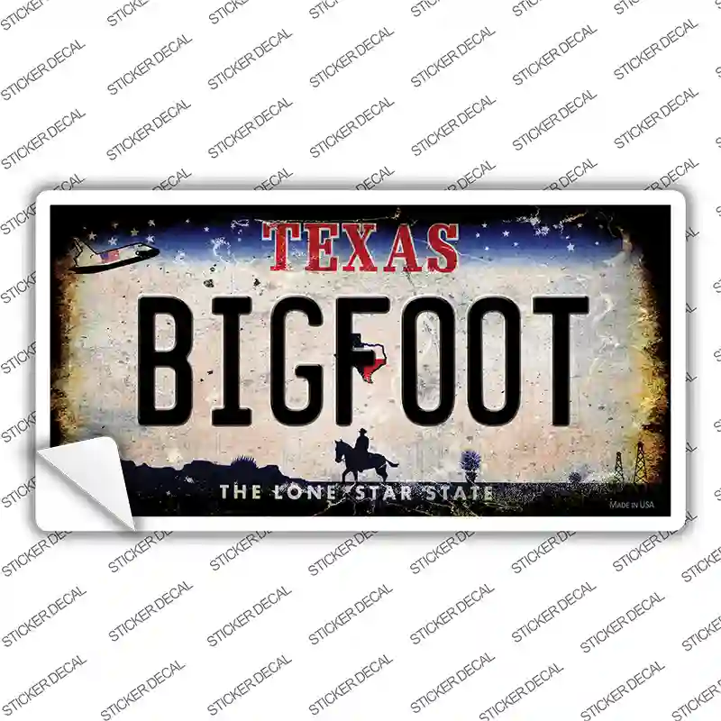 Bigfoot Texas Novelty Sticker Decal