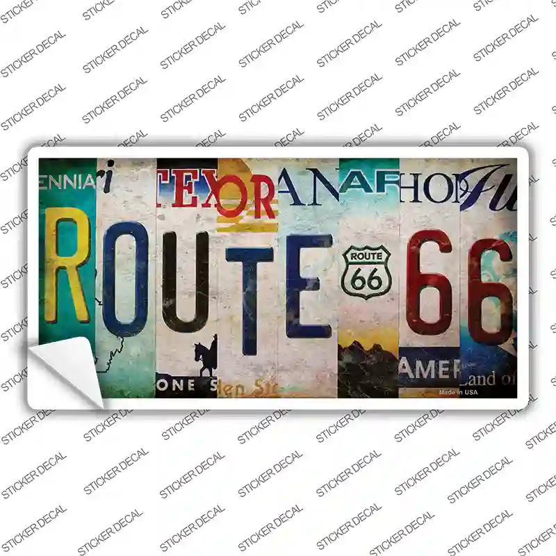 Route 66 Strip Novelty Sticker Decal
