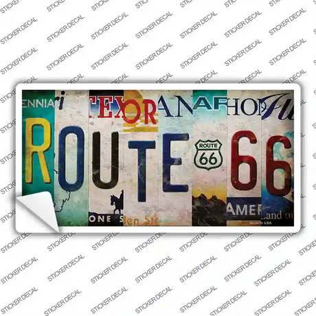 Route 66 Strip Novelty Sticker Decal