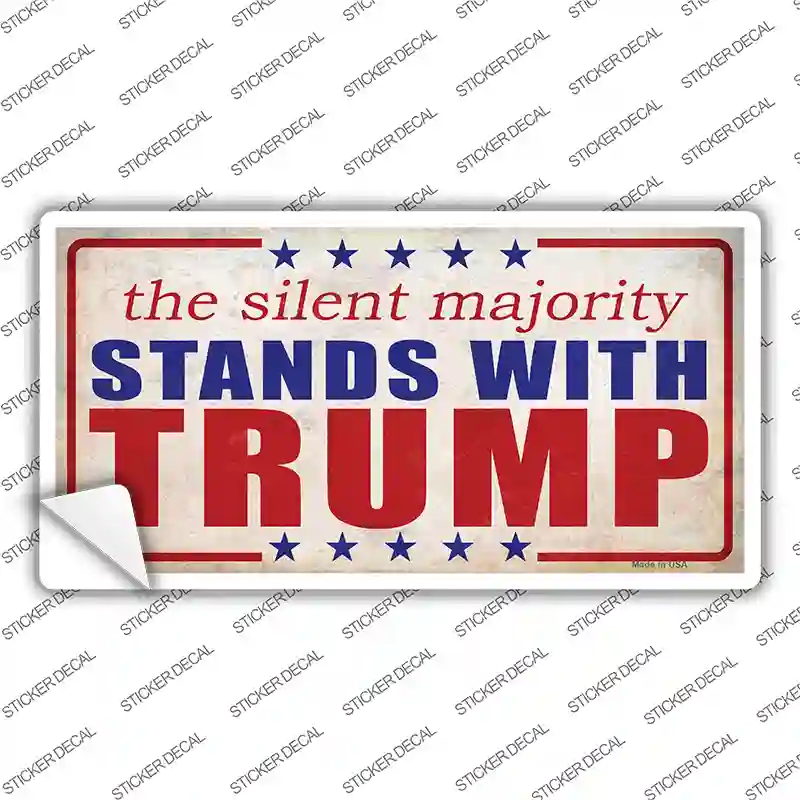 Silent Majority Stands with Trump Novelty Sticker Decal