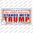 Silent Majority Stands with Trump Novelty Sticker Decal