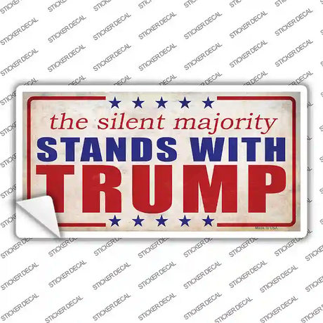 Silent Majority Stands with Trump Novelty Sticker Decal
