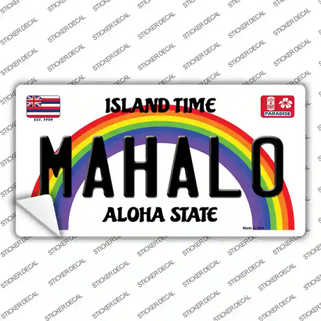 Mahalo Hawaii Novelty Sticker Decal