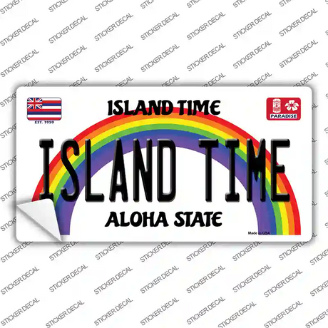 Island Time Hawaii Novelty Sticker Decal