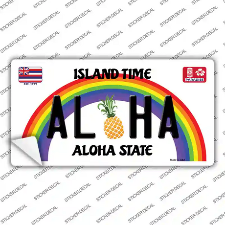 Aloha Pineapple Hawaii Novelty Sticker Decal