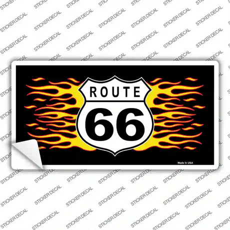 Route 66 Flames Novelty Sticker Decal