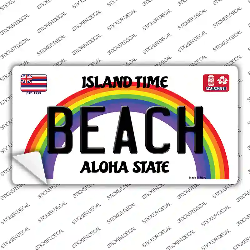 Beach Hawaii Novelty Sticker Decal