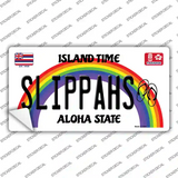 Slippahs Hawaii Novelty Sticker Decal