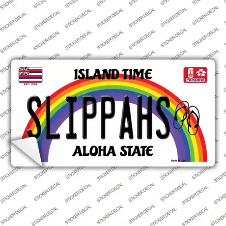 Slippahs Hawaii Novelty Sticker Decal