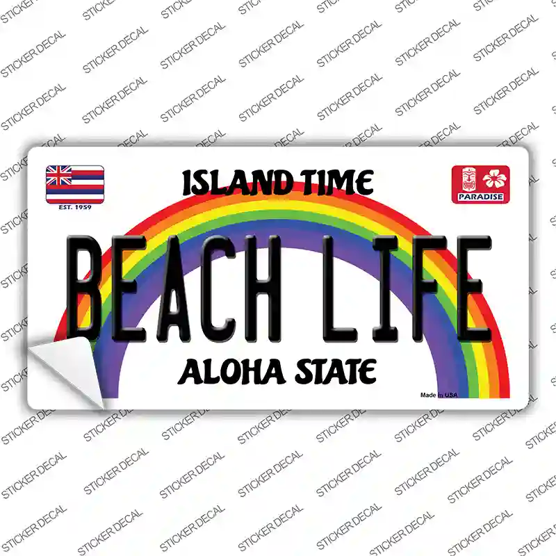 Beach Life Hawaii Novelty Sticker Decal