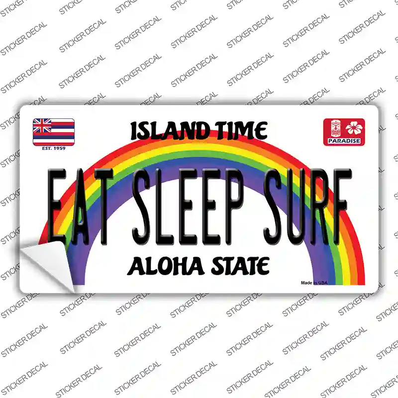 Eat Sleep Surf Hawaii Novelty Sticker Decal