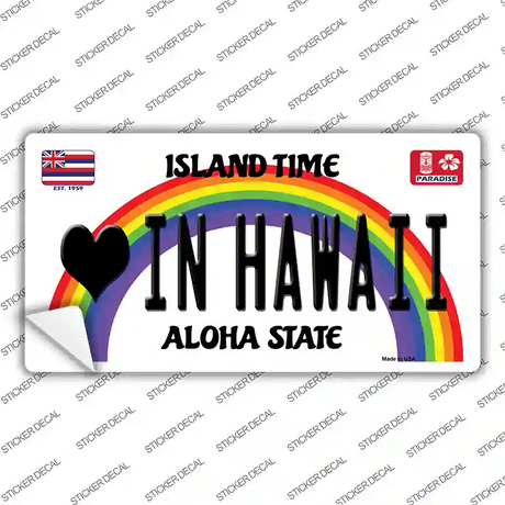 Love In Hawaii Novelty Sticker Decal
