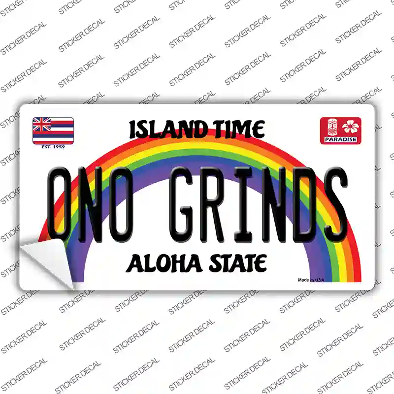 Ono Grinds Hawaii Novelty Sticker Decal