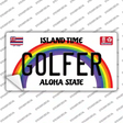 Golfer Hawaii Novelty Sticker Decal
