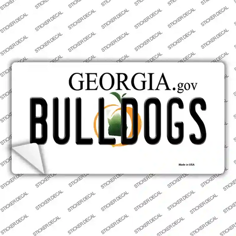 Bulldogs Georgia Peach Novelty Sticker Decal