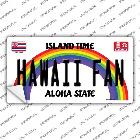 Hawaii Fan Novelty Sticker Decal