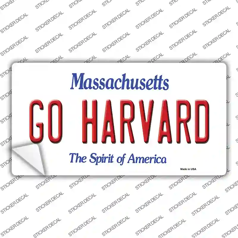 Go Harvard MA Novelty Sticker Decal