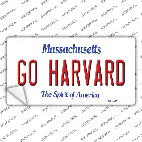 Go Harvard MA Novelty Sticker Decal
