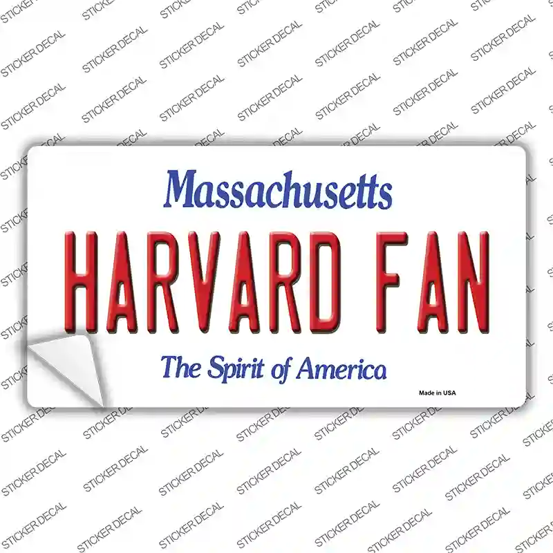 Harvard Fan MA Novelty Sticker Decal