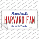 Harvard Fan MA Novelty Sticker Decal