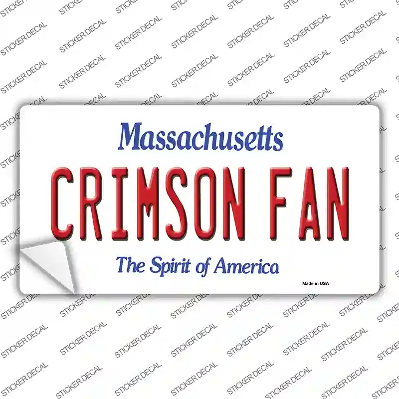 Crimson Fan MA Novelty Sticker Decal