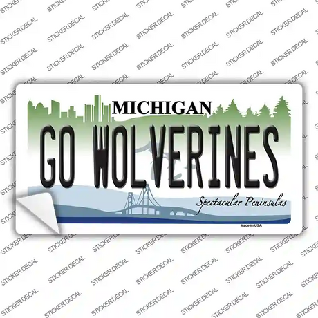 Go Wolverines MI Novelty Sticker Decal