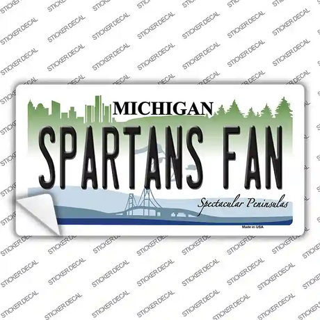Spartans Fan MI Novelty Sticker Decal