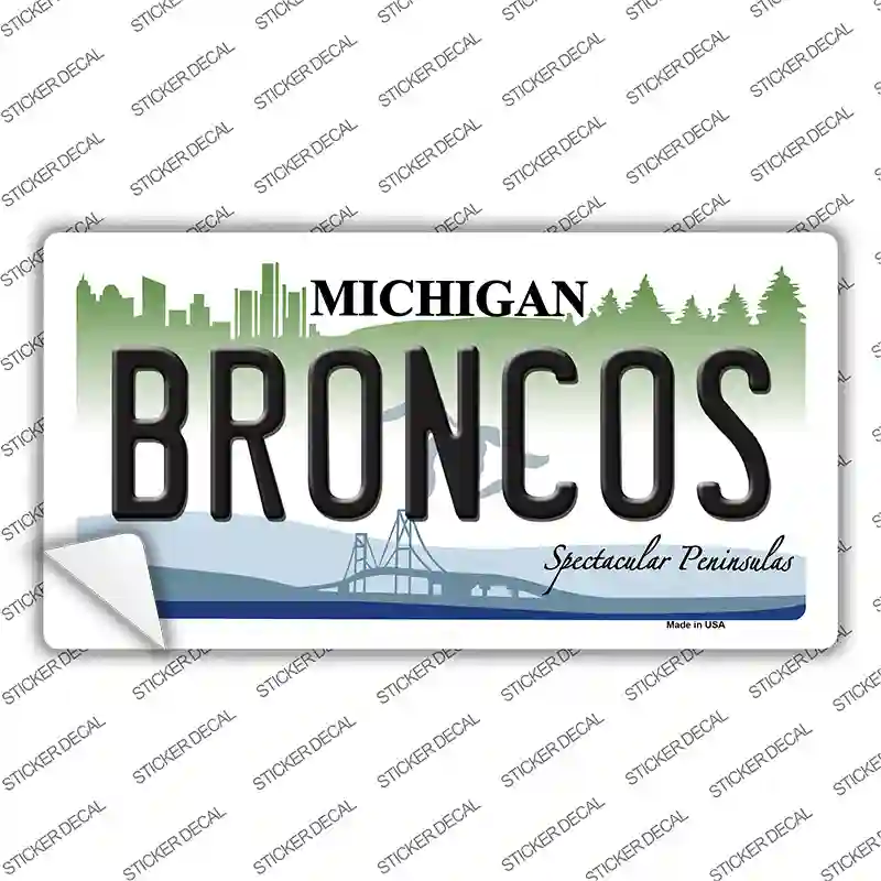Broncos MI Novelty Sticker Decal