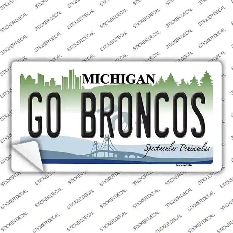 Go Broncos Michigan MI Novelty Sticker Decal