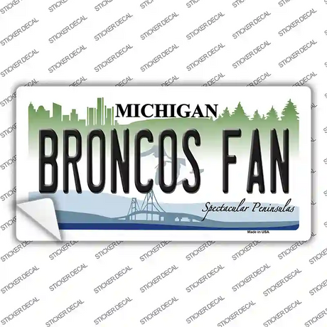 Broncos Fan MI Novelty Sticker Decal