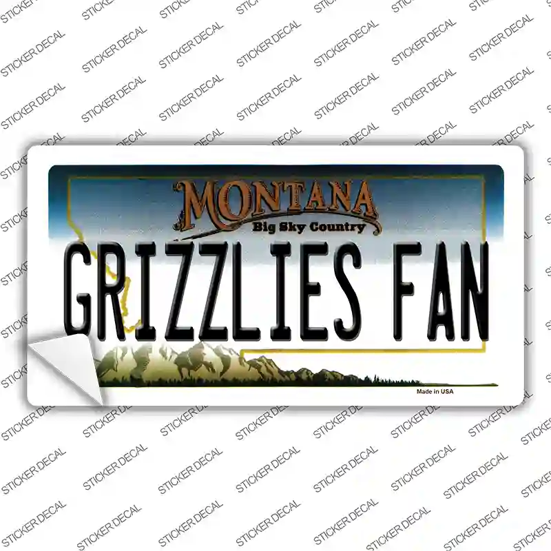 Grizzlies Fan MT Novelty Sticker Decal