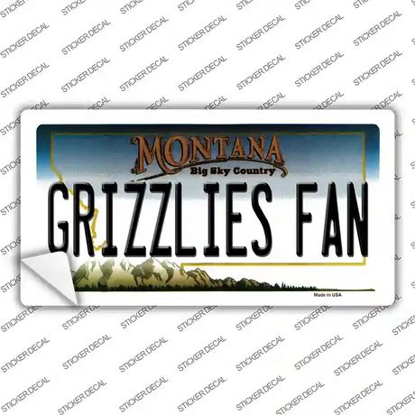 Grizzlies Fan MT Novelty Sticker Decal