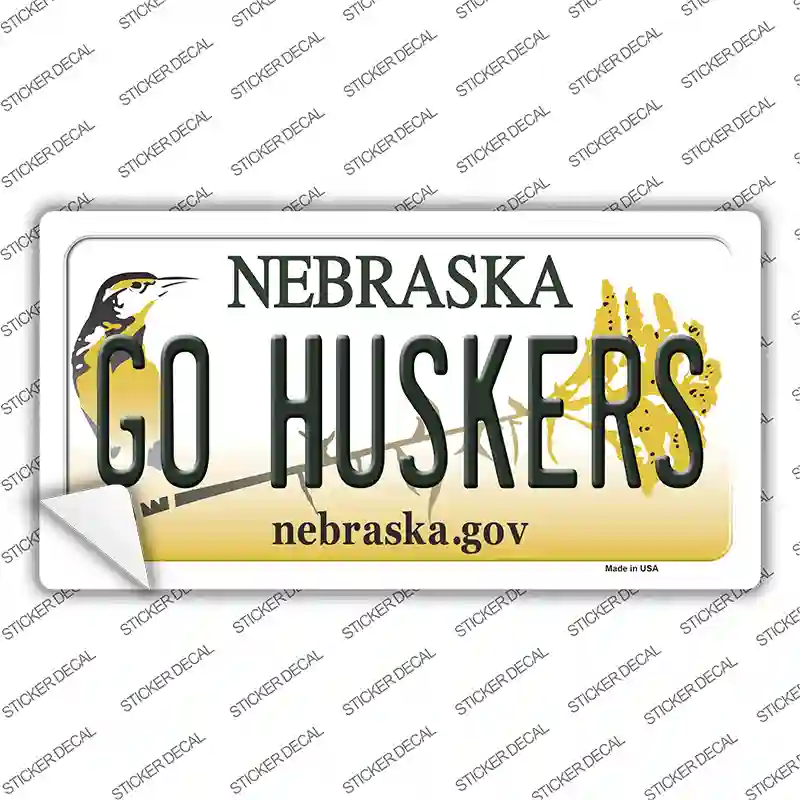 Go Huskers NE Novelty Sticker Decal