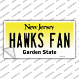 Hawks Fan NJ Novelty Sticker Decal