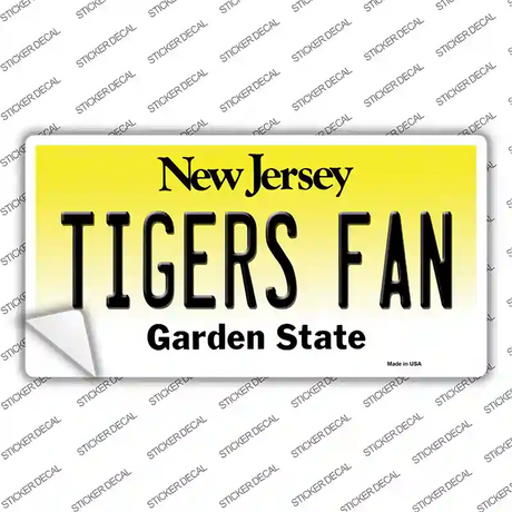 Tigers Fan New Jersey NJ Novelty Sticker Decal