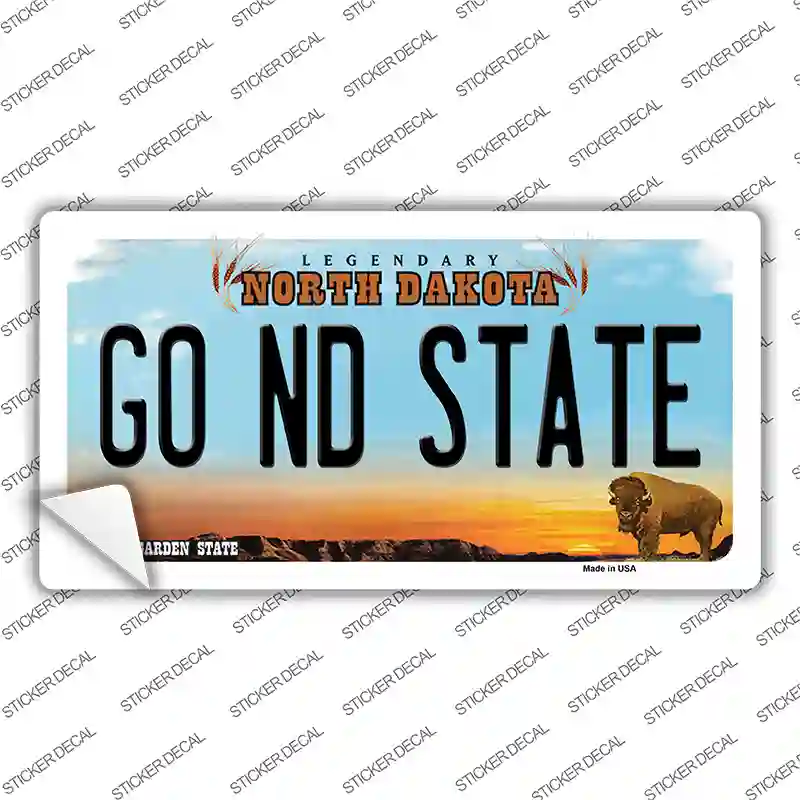 Go North Dakota State ND Novelty Sticker Decal