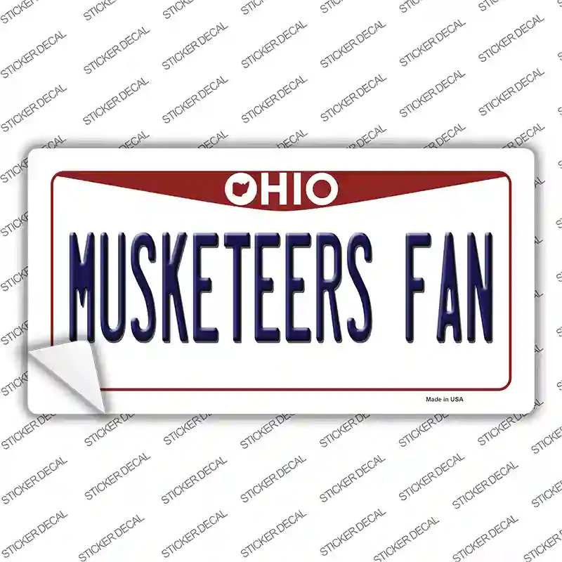 Musketeers Fan OH Novelty Sticker Decal