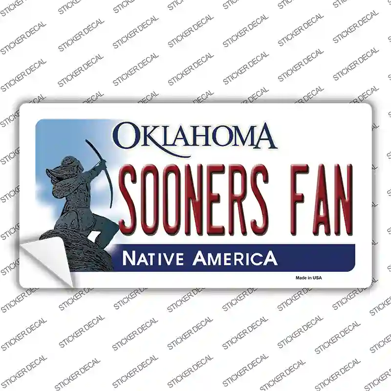 Sooners Fan OK Novelty Sticker Decal