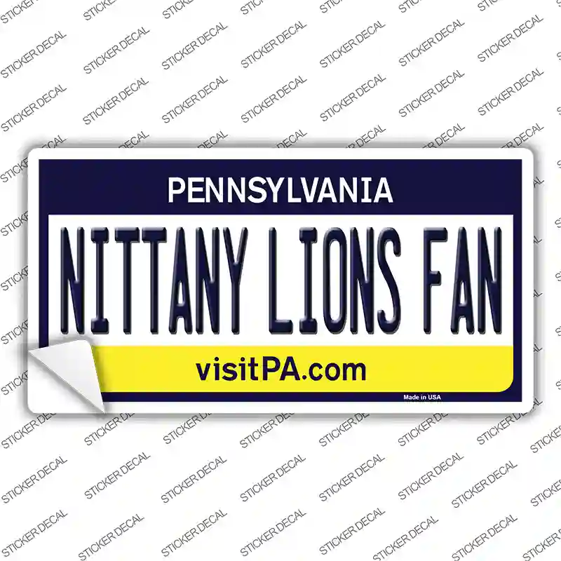Nittany Lions Fan PA Novelty Sticker Decal