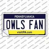 Owls Fan PA Novelty Sticker Decal
