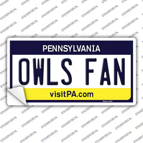 Owls Fan PA Novelty Sticker Decal