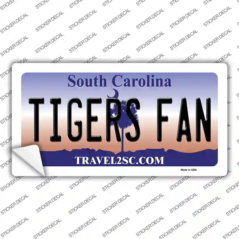 South Carolina Plate Tigers Fan SC Novelty Sticker Decal
