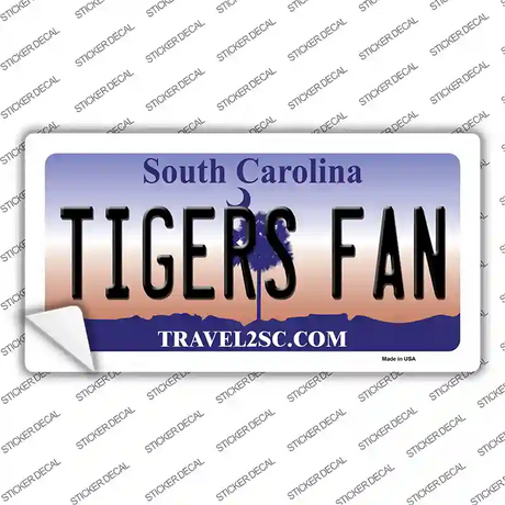 South Carolina Plate Tigers Fan SC Novelty Sticker Decal