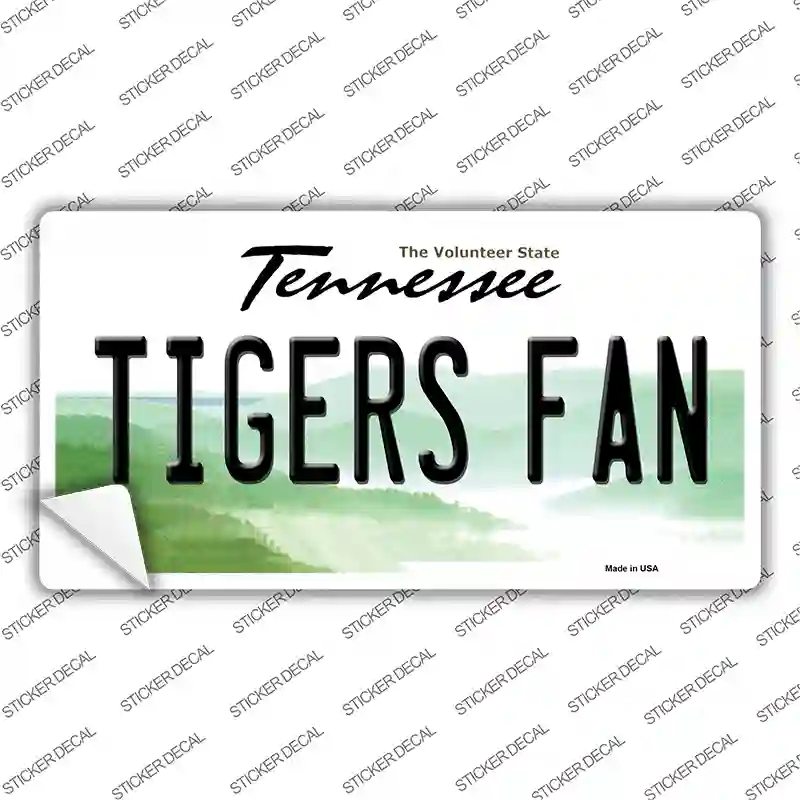 Tennessee Plate Tigers Fan TN Novelty Sticker Decal