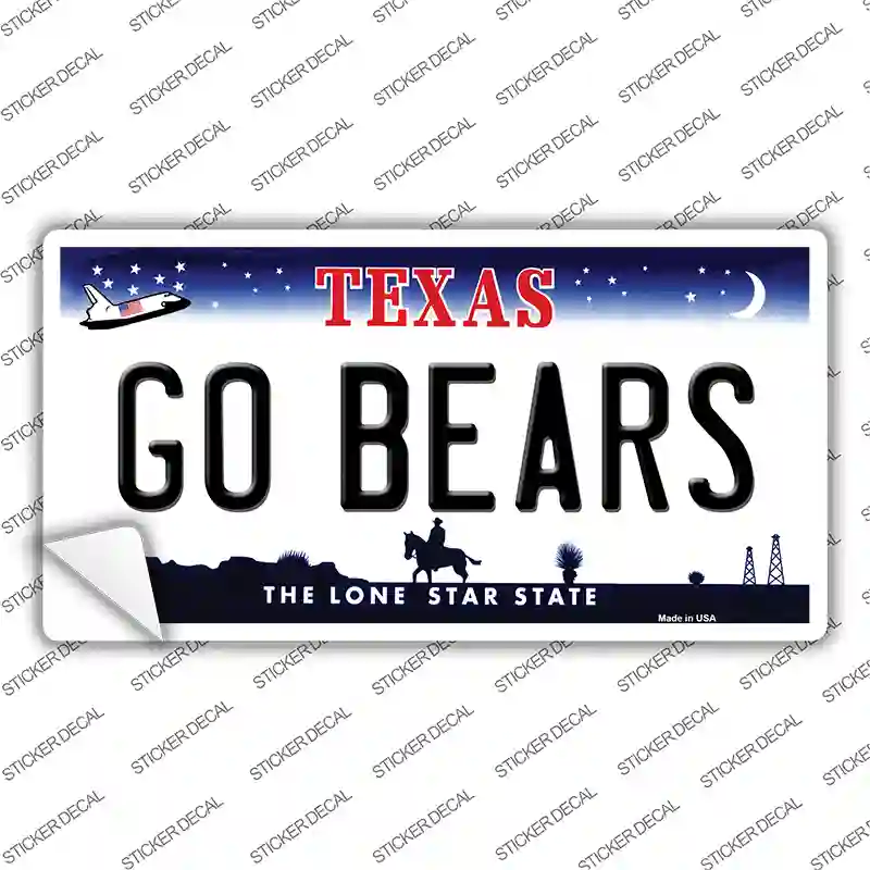 Go Bears TX Novelty Sticker Decal