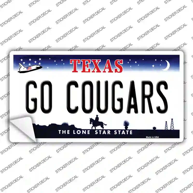Go Cougars TX Novelty Sticker Decal