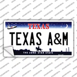 Texas A&M TX Novelty Sticker Decal